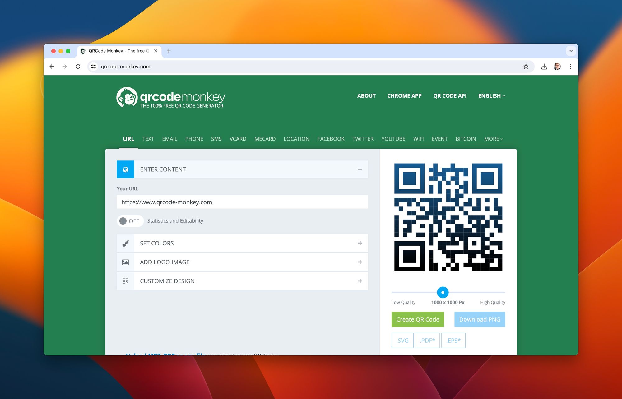 QRCode-Monkey Homepage